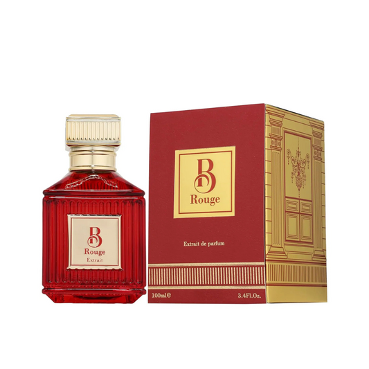 B Rouge Extrait Fragrance World | Almendra, Azafrán y Ámbar | Unisex Lujo