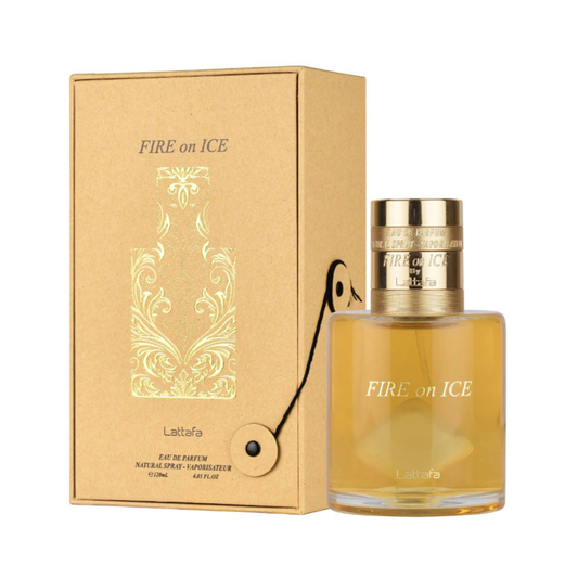 Fire on Ice Lattafa | Perfume Unisex Coñac, Canela, Caramelo y Rosa