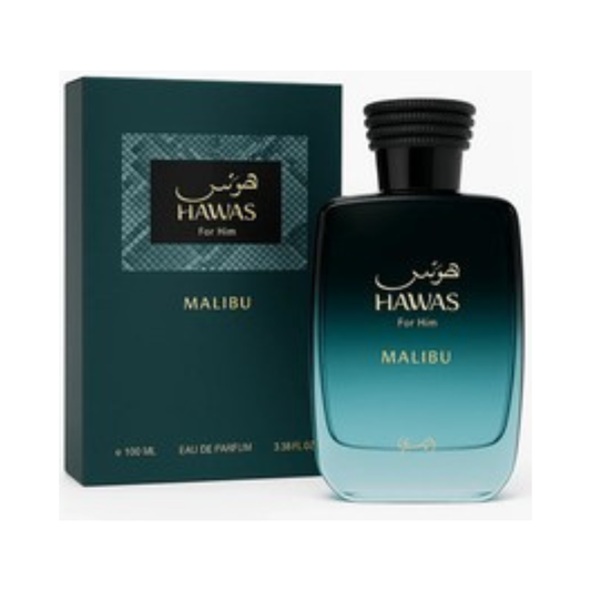 Hawas Malibu Rasasi: Piña, Iris y Haba Tonka | Aromático Fresco EDP